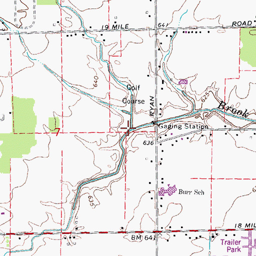 Topographic Map of Gibson Drain, MI