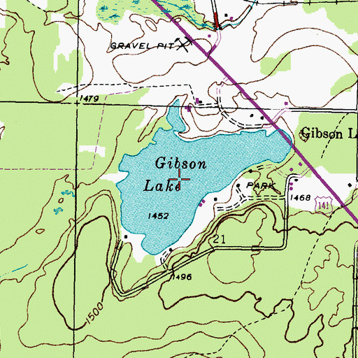 Topographic Map of Gibson Lake, MI