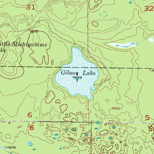 Topographic Map of Gibson Lake, MI