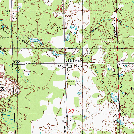 Topographic Map of Gibson School, MI