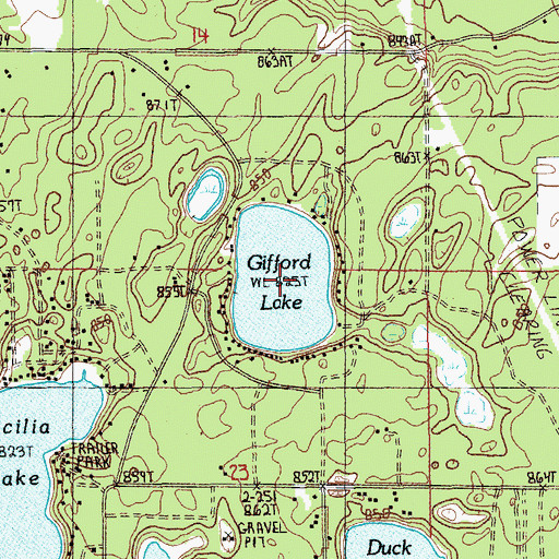 Topographic Map of Gifford Lake, MI