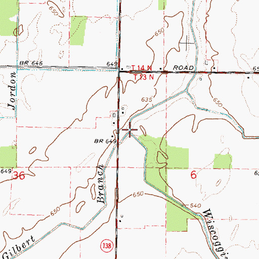 Topographic Map of Gilbert Branch, MI