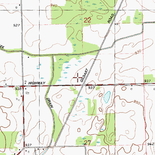 Topographic Map of Gildart School, MI