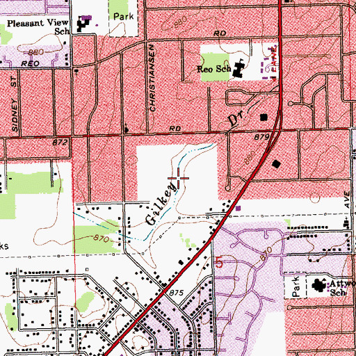 Topographic Map of Gilkey Drain, MI