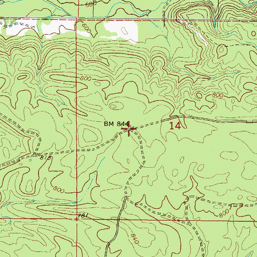 Topographic Map of Smyrna (historical), AR