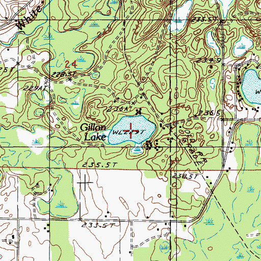 Topographic Map of Gillon Lake, MI