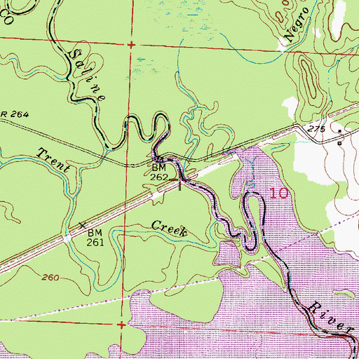 Topographic Map of Steel Bridge (historical), AR