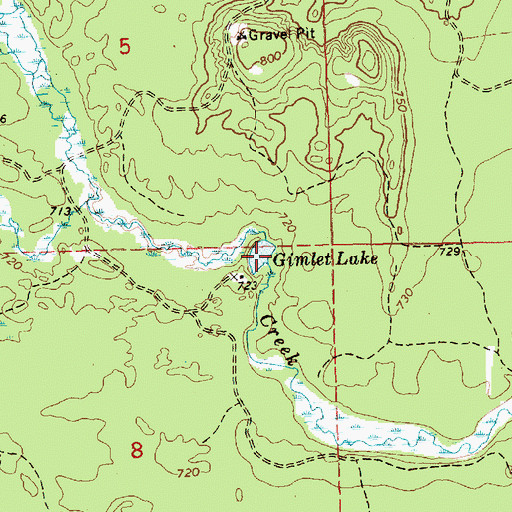 Topographic Map of Gimlet Lake, MI