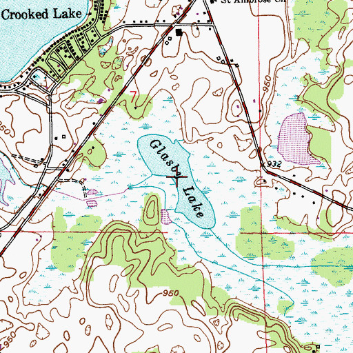 Topographic Map of Glasby Lake, MI