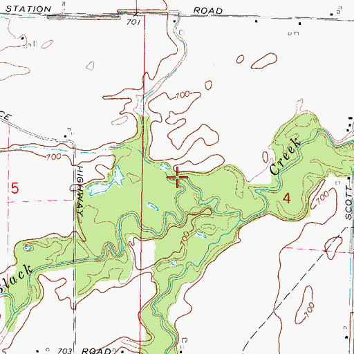 Topographic Map of Gleason Brook, MI