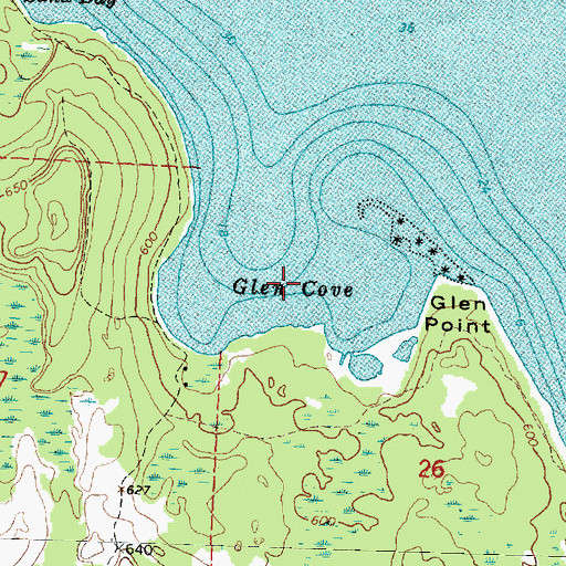 Topographic Map of Glen Cove, MI
