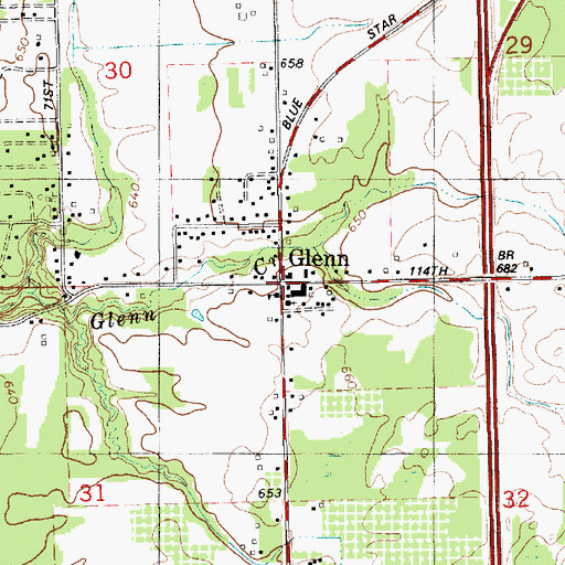 Topographic Map of Glenn, MI