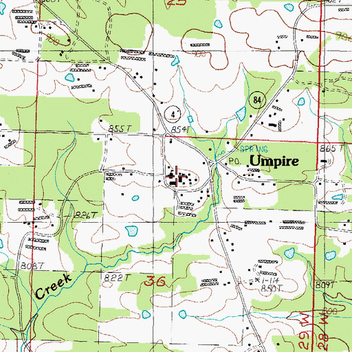 Topographic Map of Umpire Elementary School, AR