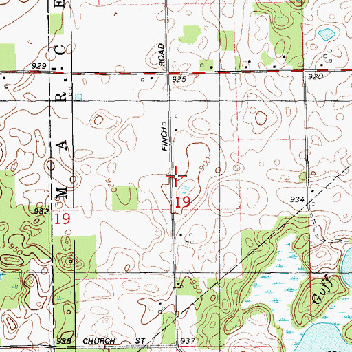 Topographic Map of Globe School, MI
