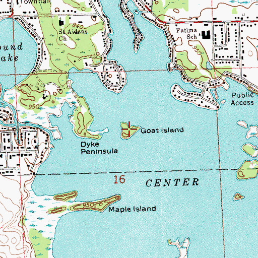 Topographic Map of Goat Island, MI