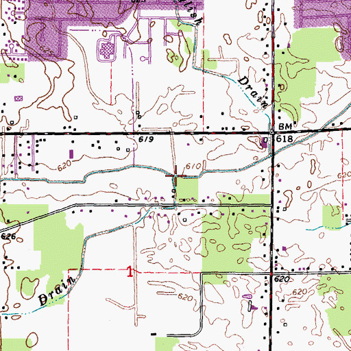 Topographic Map of Goetske Drain, MI
