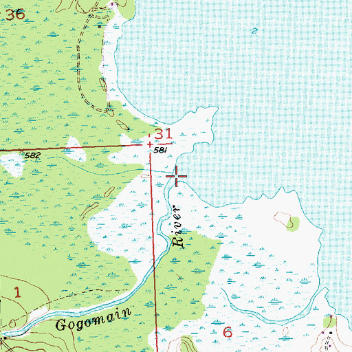 Topographic Map of Gogomain River, MI
