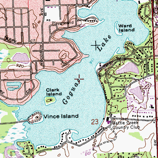Topographic Map of Goguac Lake, MI