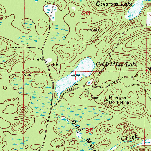 Topographic Map of Gold Mine Lake, MI