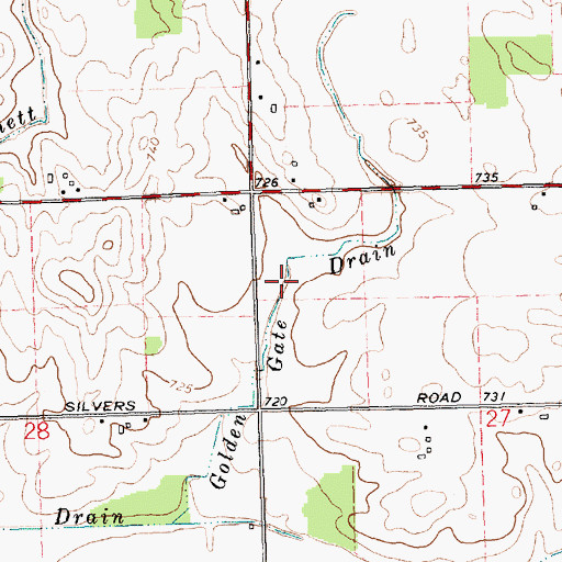 Topographic Map of Golden Gate Drain, MI