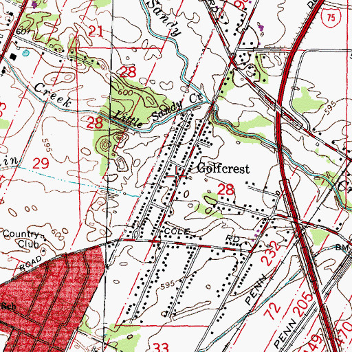 Topographic Map of Golfcrest, MI