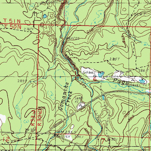 Topographic Map of Gomanche Creek, MI