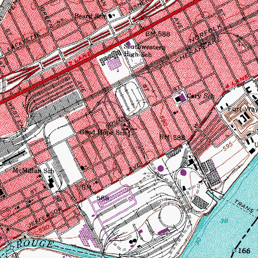 Topographic Map of Good Hope School, MI