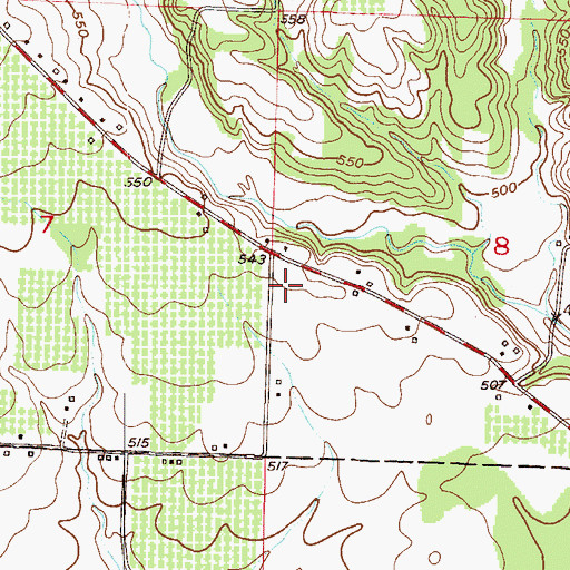 Topographic Map of University of Arkansas Peach Experiment Station, AR