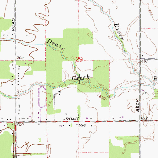 Topographic Map of Goodell Drain, MI