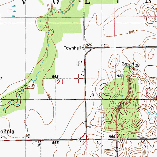 Topographic Map of Goodenough School, MI