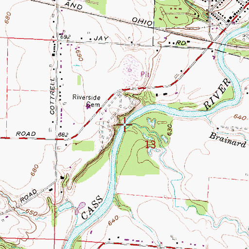 Topographic Map of Goodings Creek, MI