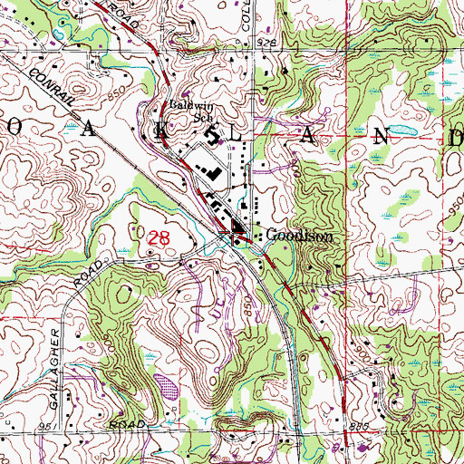 Topographic Map of Goodison, MI