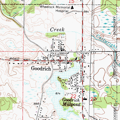 Topographic Map of Goodrich, MI