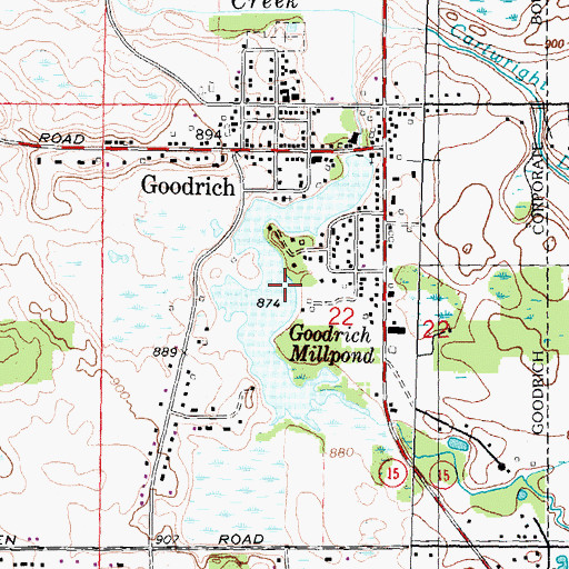 Topographic Map of Goodrich Millpond, MI
