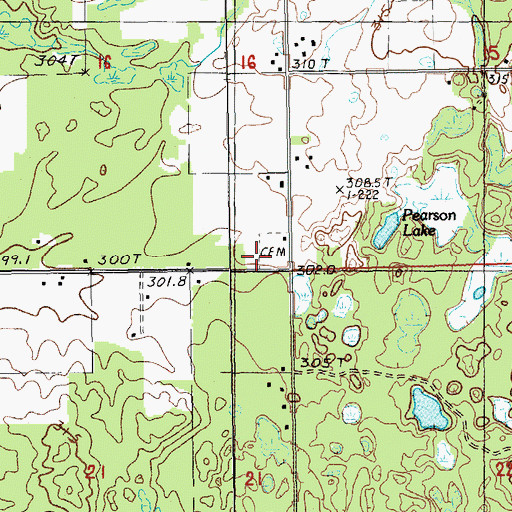 Topographic Map of Goodwell Cemetery, MI