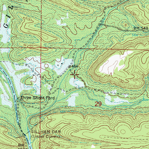 Topographic Map of Valley Ridge (historical), AR