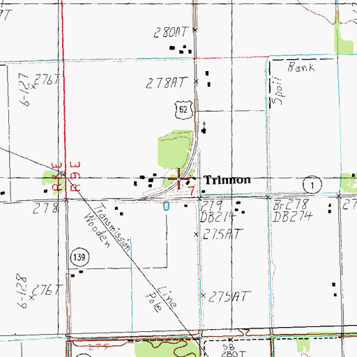 Topographic Map of Trinnon, AR