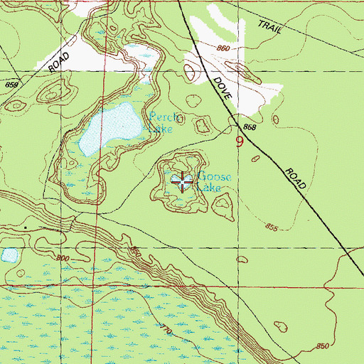 Topographic Map of Goose Lake, MI