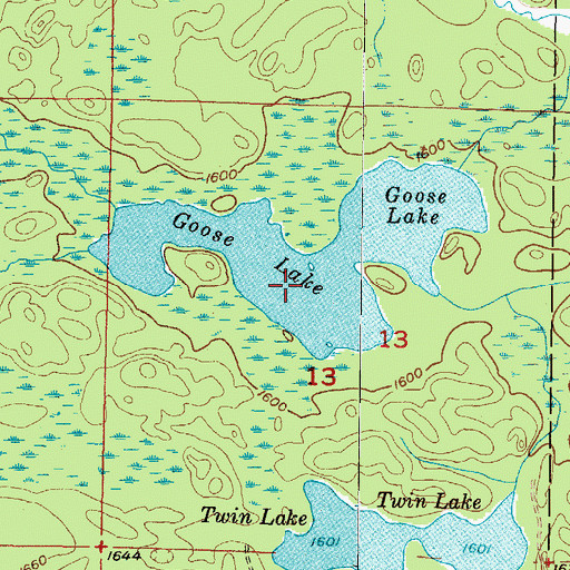 Topographic Map of Goose Lake, MI