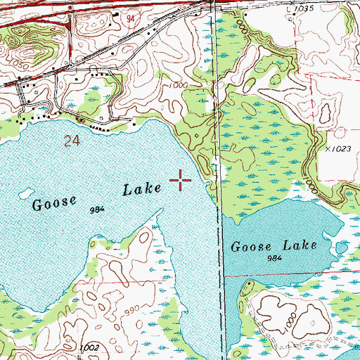 Topographic Map of Goose Lake, MI