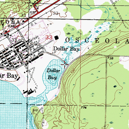 Topographic Map of Gooseneck Creek, MI