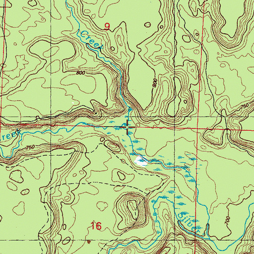 Topographic Map of Gordon Creek, MI