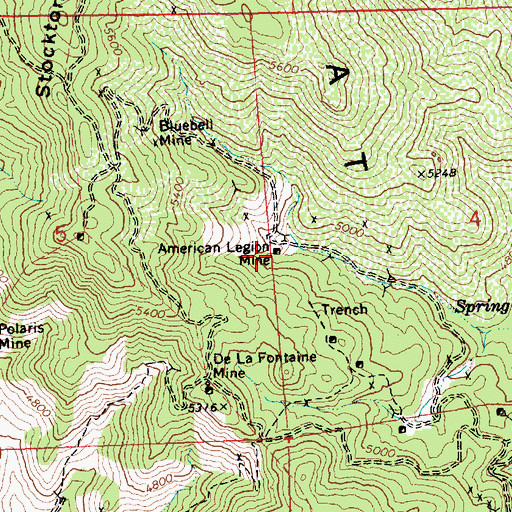Topographic Map of American Legion Mine, AZ