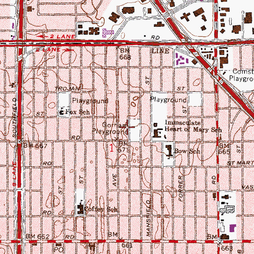 Topographic Map of Gorham Playground, MI