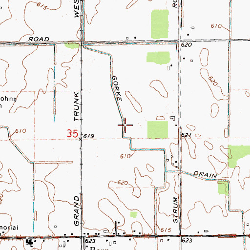 Topographic Map of Gorke Drain, MI