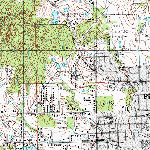 Topographic Map of Piggott Community Hospital, AR