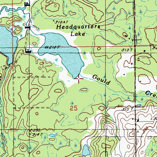 Topographic Map of Gould Creek, MI