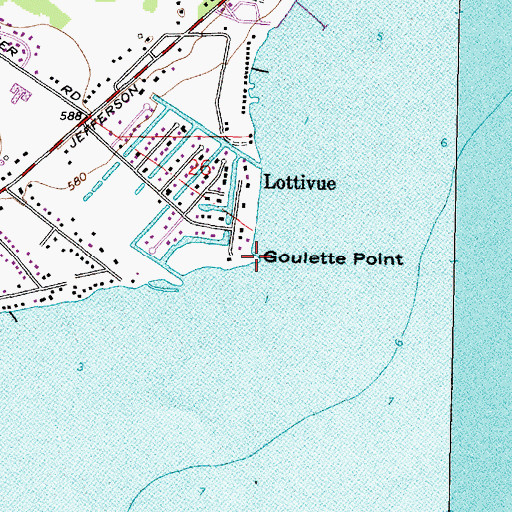 Topographic Map of Goulette Point, MI