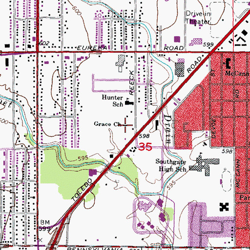 Topographic Map of Grace Church, MI