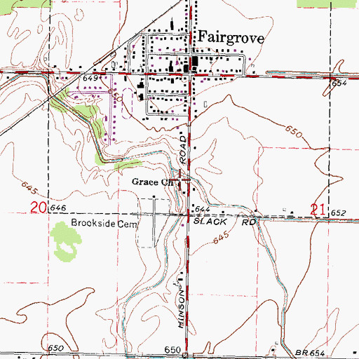 Topographic Map of Grace Church, MI